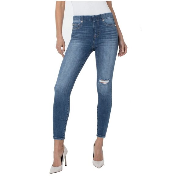 NWT Liverpool Chloe Pull On Distressed Stretch Skinny Jeans in Gardendale Sz. 4 - Picture 1 of 3